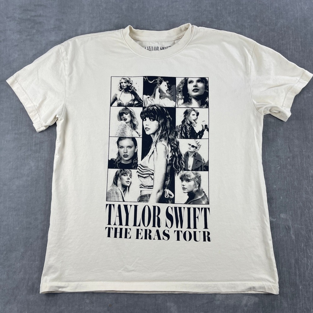 Taylor Swift Unisex Small Cream The Eras Tour Graphic T-Shirt Concert‎ Merch